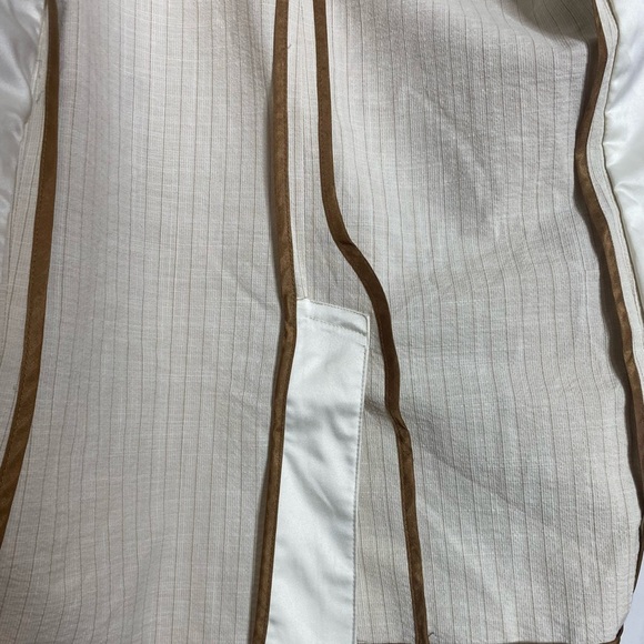 Express Men's Beige Striped Blazer - Picture 7 of 9